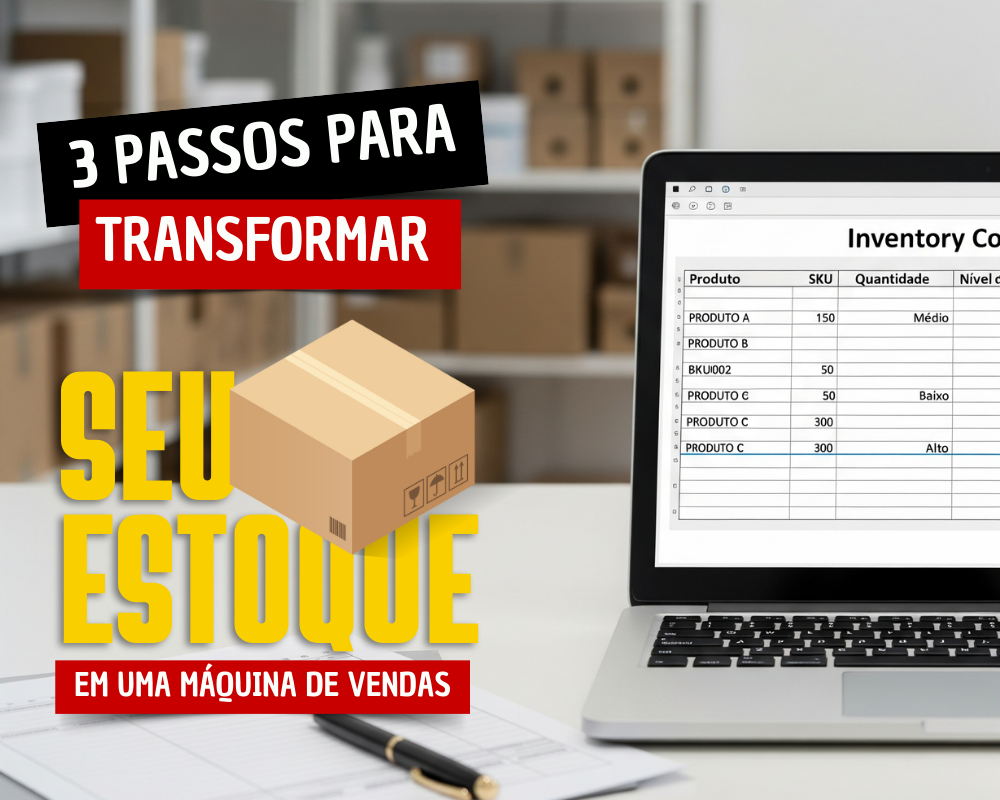 3 passos seu estoque maquina de vendas